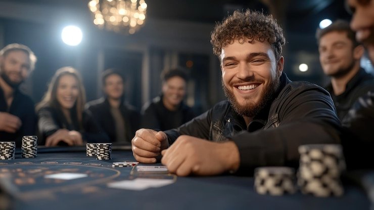 Dealer kasino langsung profesional menyambut pemain dari perangkat mobile